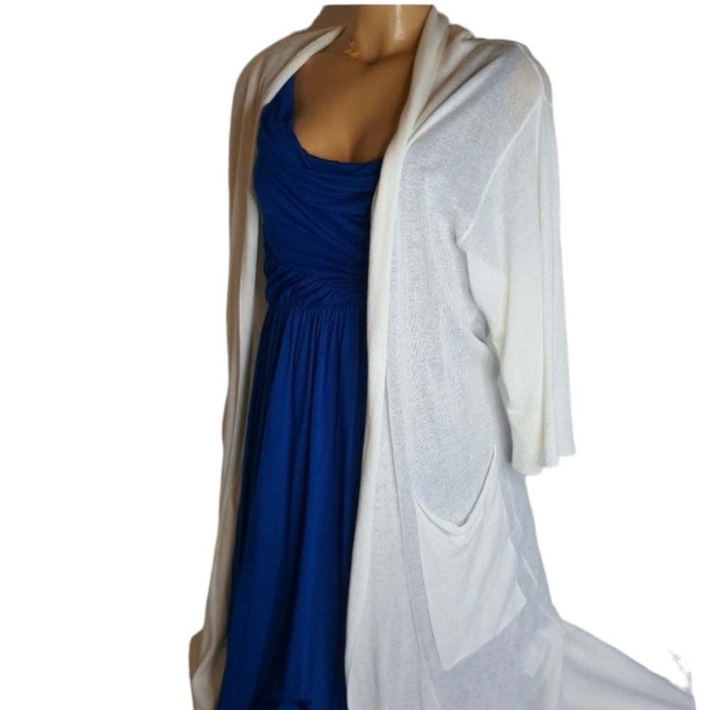 Moussy white open front long cardigan Free Size